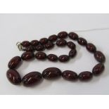GRADUATED UN-TESTED CHERRY AMBER BEAD NECKLACE