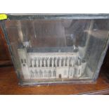 MODEL BUILDING, cabinet cased model of English Church, possibly by Prisoner of War, 11" width