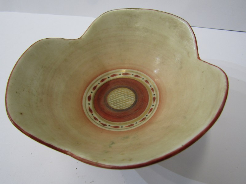 STUDIO POTTERY, Mary Rich- style gilded small bowl, also small tenmoku glazed ewer jug and shaped - Image 6 of 7