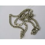 2 SILVER FLAT CURB NECKLACES, combined weight 101grams approx