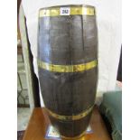 STICK STAND, brass banded barrel design stick stand, 35" height