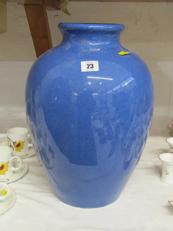 MOORCROFT, powder blue ground large 16" oviform vase