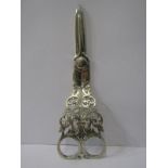 SILVER GRAPE SCISSORS, pair of heavy silver grape scissors with pierced foliate decoration, makers
