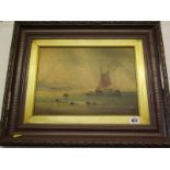 19th CENTURY ENGLISH SCHOOL, indistinctly signed "Offloading the Catch", 10" x 13.5"