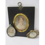 PERIOD OVAL PORTRAIT MINIATURE, "Young Lady with coral necklace - Alice Cuppage": also Victorian