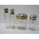 ASPREYS, set of 4 silver topped perfume bottles, marked "Asprey & Co New Bond Street", with 2, 5" (