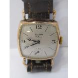 10ct GOLD PLATED ELGIN DELUX WRIST WATCH, appears in working condition