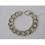 HEAVY WEIGHT SILVER FLAT CURB LINK BRACELET, approximately 82.3grms in weight