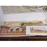 COLONEL H.H. HART, collection of 12 unframed mainly Indian topographical watercolours