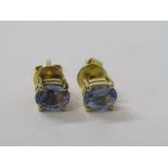 14ct YELLOW GOLD SAPPHIRE STUD EARRINGS