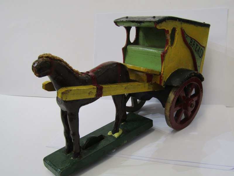 MINING, 'The Protector' mining lamp, together with vintage scratch built toy trolley 'Horse Drawn - Image 3 of 4