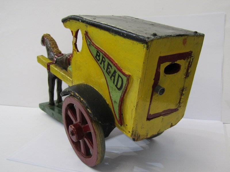 MINING, 'The Protector' mining lamp, together with vintage scratch built toy trolley 'Horse Drawn - Image 4 of 4