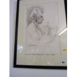 LEOPOLD STOWKOWSKI, portrait of "Conductor at Festival Hall" inscribed and signed Juliet Pannet, 18"