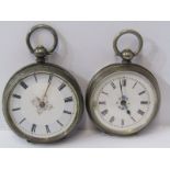 2 LADIES SILVER CASED FOB WATCHES, both in untested condition