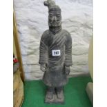 CHINESE SCUPLTURE, Chinese army replica pottery figure of Officer, 17.5" height