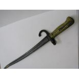MILITARY, 19th century French Chassepot bayonet, 27" overall length