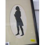 SILHOUETTE, scissor cut and gilt heightened silhouette of standing Gentleman, 8.5" x 4.5"