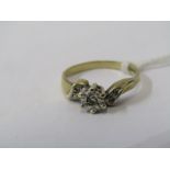 9ct YELLOW GOLD DIAMOND SOLITAIRE RING, size L/M
