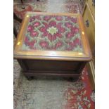 VICTORIAN MAHOGANY BOX COMMODE, inset carpet top, 20" width