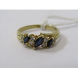 9ct YELLOW GOLD SAPPHIRE ETERNITY STYLE RING, size P/Q