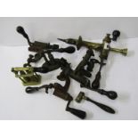 VINTAGE GUN CARTRIDGE FILLERS, A collection of 6 various brass and cast cartridge fillers,
