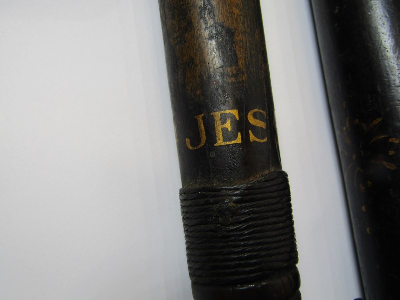 ANTIQUE TRUNCHEONS, Borough of Great Yarmouth hard wood truncheon signed William Jessup, together - Image 6 of 11
