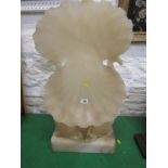 ITALIAN ALABASTER CARVING, 19th Century shell and fish table top display, 22" height