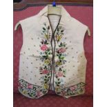 ANTIQUE WAISTCOAT, a late 18th/early 19th Century finely embroidered waistcoat, the floral & foliate
