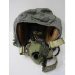 MILITARY, Air pilots flying helmet with stiched in label '22C/1730. size 2 KX/R/763/67'
