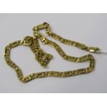 9CT YELLOW GOLD FANCY ANCHOR LINK NECKLACE, approximately 21.3grms