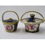 REGENCY PORCELAIN, gilded Royal Blue ground Derby style pot pourri basket, 3" height and similar