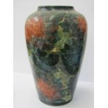 JERSEY POTTERY, floral decorated 12" high shouldered vase, signed CL