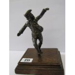 SCULPTURE, a plated sculpture of Georgian Dancer on oak plinth base, 6.5" height