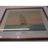 E TUFNELL, signed watercolour "Clipper Ship Simba", 14" x 21"