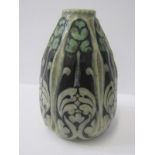 DOULTON STONEWARE, hexagonal shaped "Arabesque" design tapering 5.5" vase, signed F.C.P.