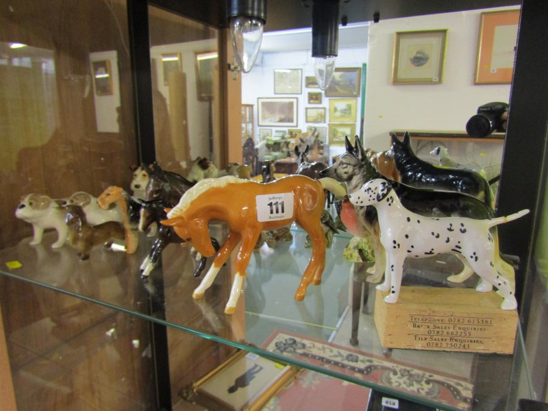 BESWICK ANIMALS, collection of Beswick dogs, horses and birds (several with damage), together with