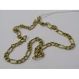 9ct YELLOW GOLD FIGERO LINK NECKLACE, approx. 19.9grms in weight