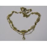 GOLD FILIGREE WORK SEED PEARL SET NECKLACE
