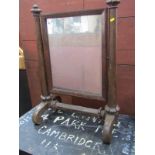 VICTORIAN DRESSING MIRROR, early 19th Century mahogany swing dressing mirror with tapering octagonal