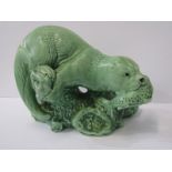 SYLVAC, green glazed Otter, mould no 3459, 7.5" height
