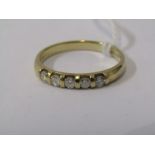 9ct YELLOW GOLD 5 STONE ETERNITY STONE RING, well matched brilliant cut tortion set diamonds in