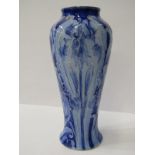MACINTYRE, "Florian Ware" blue ground inverted baluster 7" vase, signed W. M., pattern no 1059