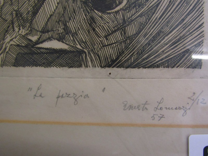 ERNESTO, Lomazzi, signed limited edition etching "La Faura", 7" x 16" - Image 4 of 4