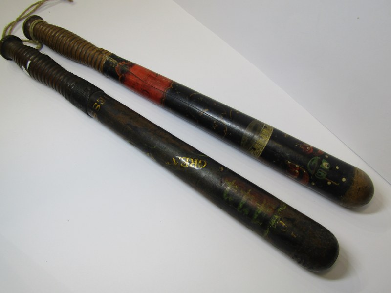 ANTIQUE TRUNCHEONS, Borough of Great Yarmouth hard wood truncheon signed William Jessup, together