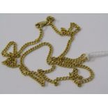 9ct YELLOW GOLD CURB LINK NECKLACE, approximately 2.5grms