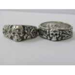 TWO SILVER GERMAN MILITARY - NATZI STYLE RINGS