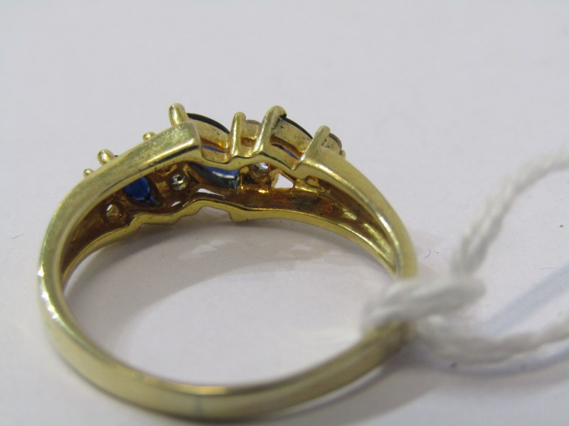 9ct YELLOW GOLD SAPPHIRE ETERNITY STYLE RING, size P/Q - Image 3 of 3