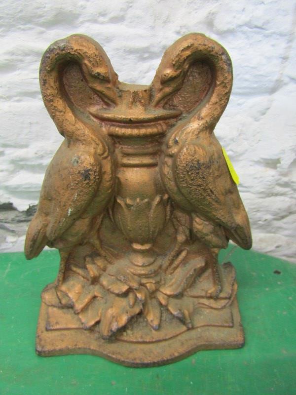 DUKE OF WELLINGTON, enamelled cast iron door stop depicting the Duke, together with Victorian bird - Image 3 of 3