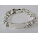 GENTLEMAN'S SILVER IDENTITY BRACELET, approx 72.1 grams