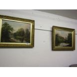 MILLER BROWN, pair of signed oils on canvas dated 1897, "The River Derwent, near Newcastle-Upon-